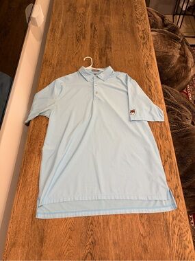 Peter Millar Light Blue Men's Polo with Fox Embroidery